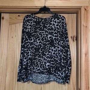 Black and Gray Cheetah Thin Sweater
